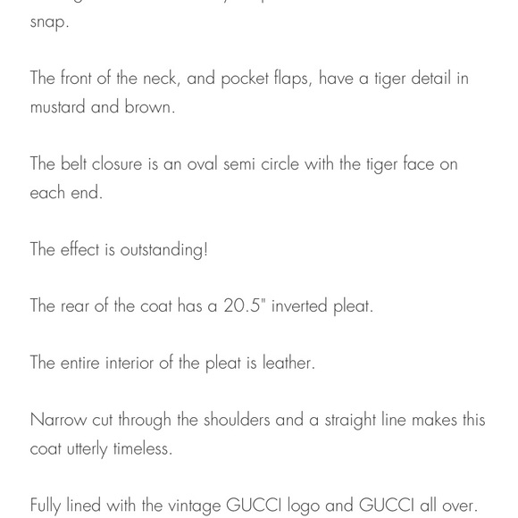 GUCCI TRENCH Sz50 - Picture 5 of 8